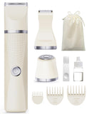 Unibono Pubic Hair Trimmer Women - Waterproof Bikini Trimmer, Rechargeable 3-in-1 Electric Razor, Personal Trimmer Groomer for Body Hair, Cordless Lady Shaver for Legs, Underarms, Face (Cream,LY)