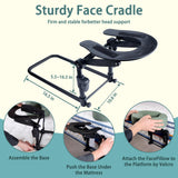 Veuverig Massage Headrest for Bed,Adjustable Face Down Pillow After Eye Surgery Vitrectomy,Massage Head Rest for Bed At Home Mattress,Portable Massage Pillow Face Cradle (Black,6-17IN)