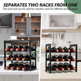 Wine Rack 24-Botttle Freestanding Floor, 6-Tier Wine Rack Shelf with Table Top | Black Homevany
