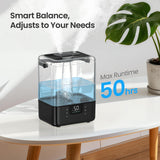 MERONTE Smart Humidifiers for Bedroom Home, 6L Cool Mist Top Fill Humidifier Large Room with Essential Oil Diffuser, Touch/APP/Voice Control, NightLight Humidifiers for Nursery & Plants (Black, 1Pack)