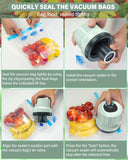 Mason Jar Vacuum Sealer Kit-Full-Automatic-Jar-Sealer-Vacuum-Sealing,3 in 1 Cordless Canning Jar Vacuum sealer with Wide&Regular Mouth Mason Lids/Reusable Vacuum Bags/Food Saver Vacuum Sealer for Jars