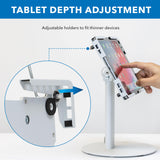 Mount-It! Universal Tablet Countertop Stand, Secure Kiosk Mount, White