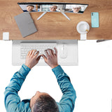 ETHU Small Keyboard Tray Under Desk with Metal Rail, 19.7x11.8", White