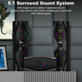 Bobtot Surround Sound Systems Home Theater System - 1200 Watts Peak Power 10" Subwoofer 5.1/2.1 Wired Audio Stereo Speakers Strong Bass with ARC Optical AUX Bluetooth Input