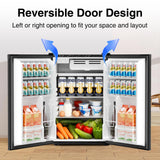 Kismile 4.41Cu.Ft Fridge with Freezer Compact Refrigerator Single Door Mini Fridge Adjustable Thermostat, Energy Saving (Black)