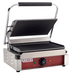 Kratos Commercial Electric Panini Sandwich Grill with Grooved Plates, 14" x 9" Cooking Surface, Commercial Countertop Panini Press, 120V, 1750W (29Y-020)