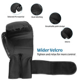PiscatorZone Boxing Training Gloves Punching Bag Gloves for Women & Adult, Professional Shockproof Gloves for Training Playing Muay Thai, Sparring, Fighting Kickboxing (Black, 10OZ) PiscatorZone