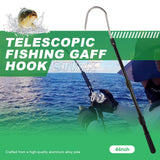 Smarkey Fishing Gaff Spear Hook Stick with Stainless Gig Hook, Telescopic Aluminium Alloy Pole for Saltwater, Offshore Freshwater Ice Fishing Tool-44inch