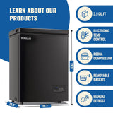 DEMULLER 63L Mini Deep Freezer with Electronic Temperature Control Panel Small Chest Freezers with Two Baskets Black (-12℉ to 50℉) Ideal for Kitchen Dorm Apartment
