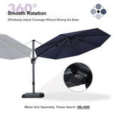 PURPLE LEAF Patio Outdoor Umbrella 11 Feet Round for Pool Navy