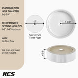 KES Bathroom Vessel Sink, 16 Inch Small Vessel Sink for Bathroom, Round Bowl Sink White Above Counter, RV Sink, Countertop Modern Sinks for Cabinet Lavatory Vanity Porcelain Ceramic, BVSC129
