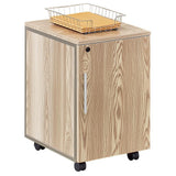 NBF Mobile File Cabinet Office Storage Pedestal with Locking Drawer, Tan