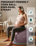 Trideer Yoga Ball Chair with Base for Office Desk, Exercise & Stability Ball Seat, Pilates Ball for Core Training, Pregnancy Ball for Comfort, Back Pain Relief & Active Sitting