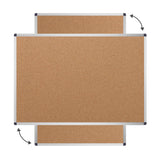 VIZ-PRO Cork Notice Board, 48 X 32 Inches, Cork Bulletin Board with Silver Aluminium Frame
