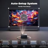 Projector with WiFi and Bluetooth: [1800 ANSI/Ai Auto Focus/800+ Apps/Compatible with Netflix] Outdoor-Projector 4K Support 1080P Smart Live TV Movie Lisowod L03Pro Projector for Home Theater