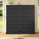DICTAC Black Tall Dresser for Bedroom with 8 Drawers, 59.6" Tall Dressers & Chests of Drawers, Modern Wood Closet Organizer and Storage Cabinet, Large Vertical Dresser for Bedroom, Closet, Hallway