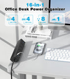 VILONG Desk Clamp Power Strip, Edge Mount, 8AC, 8USB (4 USB-C), 1200J