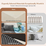 Furnify 106" Modular Sectional Sofa with L-Shape Chaise, Right/Left Facing Deep Seat Cloud Couch, No Assembly Required, Upholstered Couch for Living Room Bedroom (Plush Corduroy Fabric, Grey)