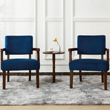 FAGAGA Velvet Accent Chairs Set of 2, 2 Solid Wood Armchairs with Table