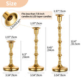 Nuptio Gold Candle Holders for Candlestick: Set of 6 Tall Taper Candle Stick Holders for Fall Thanksgiving Christmas Living Room Fireplace Dinner Table Cafe Table Decor