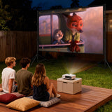 AHOLON Projector Screen with Stand - 150 Inch Projector Screen Outdoor Indoor Projector Screens 16:9 4K HD Outdoor Movie Screen with Carry Bag,Enioy Home Theater Projection Screen