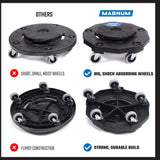Blue 44 Gallon Trash Can Set (Trash Can, Quiet Dolly, and Reinforced Lid), Construction Grade