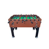KICK Trilogy 55" 3-in-1 Multi Game Table (Brown) – Indoor Table Soccer, Foosball, Pool & Air Hockey Combo with Counterbalanced Men & Full Accessories