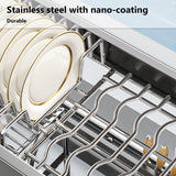 BEBANE Bold Stainless Steel Kitchen Sink Rack Dish Storage Sink Multifunctional Dish Drain Storage Rack,Dish Drying Rack Over The Sink,Dish Racks,Dish Rack Stainless Steel(Black 2,65cm/25.6in)