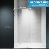 Shower Glass Panel, 34" W x 78.75" H Fixed Shower Screen Panel with 3/8"(10mm) SGCC Clear Tempered Glass, Frameless Walk in Shower Door for Bathroom (Chrome, 34" W x 78.75" H)
