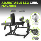 HANDBODE Leg Extension and Curl Machine, Adjustable Leg Exercise Machine, Seated Leg Press Extension and Lying Hamstring Curl Machine for Home Gym, Leg Workout Equipment Fit 1'' and 2'' Plate