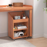 b89PvQuQt Office Cabinet File Cabinet Under Solid Wood Desk, Mobile Storage Side with Wheel, Low Office, Small Bookcase Shelf(Yellow)
