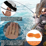 Drasry High Load-Bearing Aluminum Ring Bridge and Pier Fishing Net Landing Net Foldable Drop Net for Saltwater Freshwater Pier Fishing Baskets Net Collapsible 49.2 FT Rope（23.6 * 23.6 * 27.5 in）