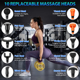 TOLOCO Massage Gun, Deep Tissue Back Massage for Athletes for Pain Relief, Percussion Massager with 10 Massages Heads & Silent Brushless Motor, Valentines Day Gifts for Him Her, Carbon