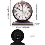 rnuie Desk Clock for Table Decor, Retro Mantel Clock Battery Operated for Fireplace Mantel, Living Room, Bedroom, Office, Desktop Decoration(Black)