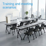 2 Pack Folding Office Chair with Wheels, Stackable Conference Room Chairs with Armrests