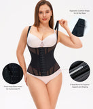 Nebility Waist Trainer for Women Corset Shapewear Tummy Control Body Shaper Top Waist Cincher Girdle with Adjustable Straps(Black,X-Small)