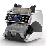 MUNBYN IMC01 Bank Grade Money Counter Machine Mixed Denomination, 2CIS/UV/IR/MG/MT Counterfeit Detection, Serial Number, MUL Currency Cash Counter, Printer Compatible, 2Y Manufacturer (Silver)