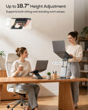 Height Adjustable Laptop Stand for Desk, Dual Foldable Aluminum Computer Riser
