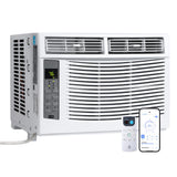 6000 BTU Window Air Conditioner with WiFi, Cools up to 250 Sq. Ft., Energy Saving Window AC Unit with Remote & App Control & Timer Function & Easy Install Kit, Perfect for Small Bedroom, Living Room