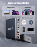 440W USB C Charger Block,8-Port USB C GaN Multiple Port Charging Station