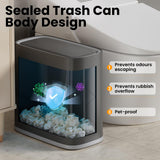 2.6 Gallon Small Slim Bathroom Trash Can with Lid, Dog Proof Garbage Can