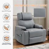 BRTHORY Leather Power Lift Recliner Chair for Elderly, with Massage & Heat