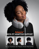 Bluvol Nest 10 Ultra Immersive Heated Neck Massager, Therapist-Style Deep Tissue Pain Relief, 360° Spatial Audio, Cordless Massager for TV Watching, Gaming, Office Work, Silver