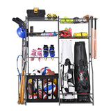Mythinglogic Garage Sports Equipment Storage, 2 Golf Bag Storage Stand and Other Sports Equipment Mythinglogic
