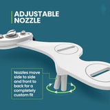 Zen Bidet Warm Hot and Cold Bidet Attachment- Dual Nozzle Warm Water Bidet Attachment for Toilet with Self-Cleaning Nozzles and Ceramic Valves - Easy to Install Bidet with Picture Instructions