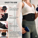 Muscle Fitness AB Belt, 12 Modes & 19 Intensity, Firming & Strengthening Workout Equipment for Abs, Arms, Suitable for Fitness Enthusiasts (Black 1pcs)