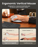 ProtoArc EM11 NL Wireless Ergonomic Mouse, Rechargeable, White Gold