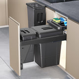 Pull-Out Waste Separation Trash Can, Hidden Drawer Recycling System with Removable Bins for Efficient Garbage Sorting & Organized Waste Management - Space-Saving Design for Home & Office