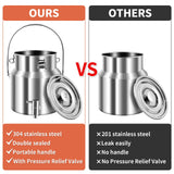 304 Stainless Steel Water Dispenser with Faucet, Thickened Milk Can with Handle, Sealing Ring and Instruction Manual, 5L Stainless Steel Water Jug for Milk, Water, Tea, Juice and Beverage Storage