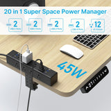 CCCEI 45W Per Side USB-C Desktop Outlet Station, Clamp Power Strip Surge Protector 4800J, Home Office Standing Desk Organizers and Accessories, 10FT 14AWG 15A Extension Cord, Switch, ETL Listing.